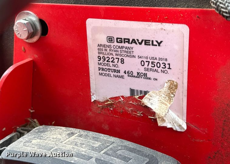 image for item EH6799 2018 Gravely Pro-Turn 460 ZTR lawn mower