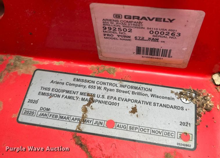 image for item EH6801 Gravely Pro-Turn 672 ZTR lawn mower