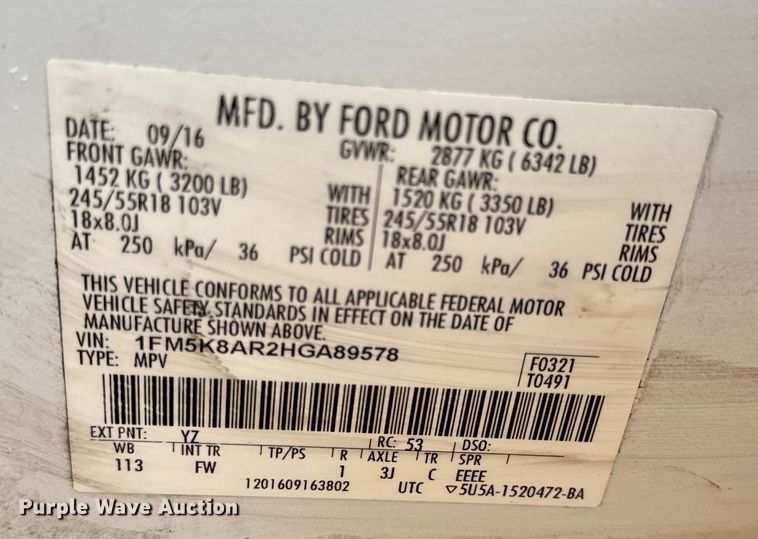 image for item EH6809 2017 Ford Explorer Police Interceptor   SUV