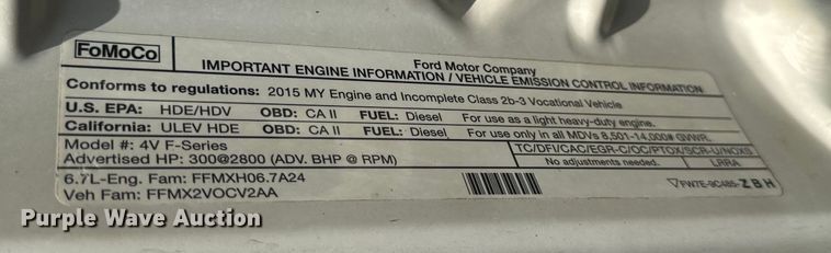 image for item EH6810 2015 Ford F350 Super Duty XL Crew Cab flatbed pickup truck