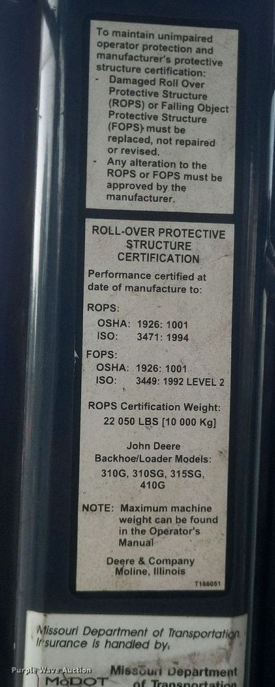 image for item EJ7884 2007 John Deere 310SG backhoe