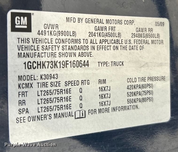 image for item EK4615 2009 Chevrolet Silverado 3500HD LS Crew Cab pickup truck