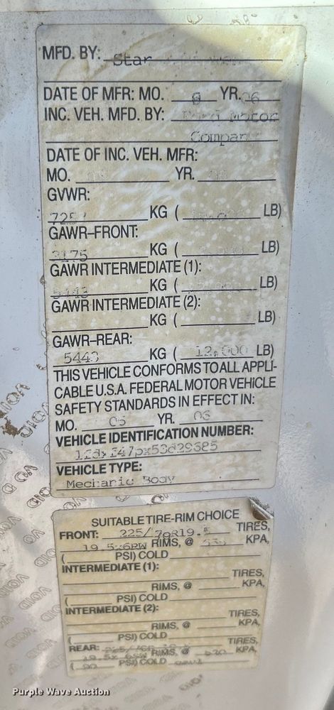 image for item EK4616 2005 Ford F450 Super Duty XL utility / service truck