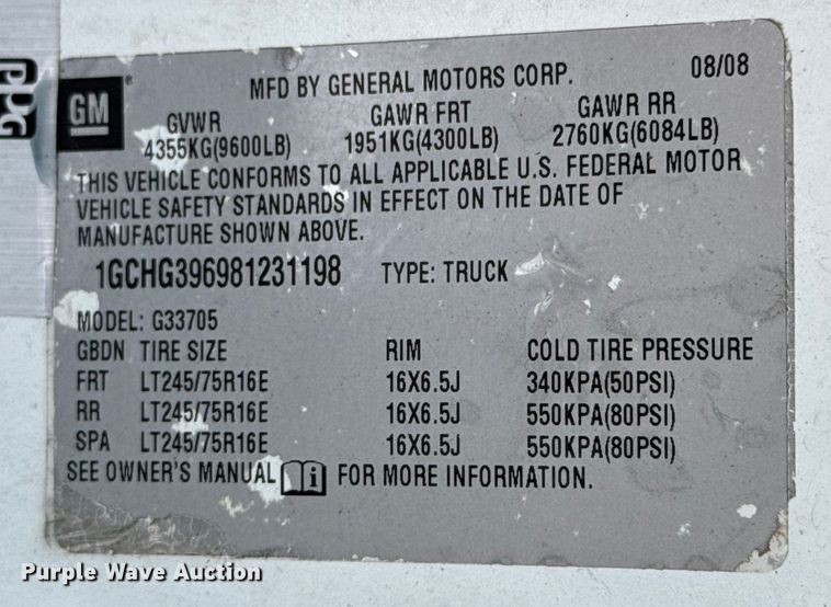 image for item ND9346 2008 Chevrolet Express ambulance