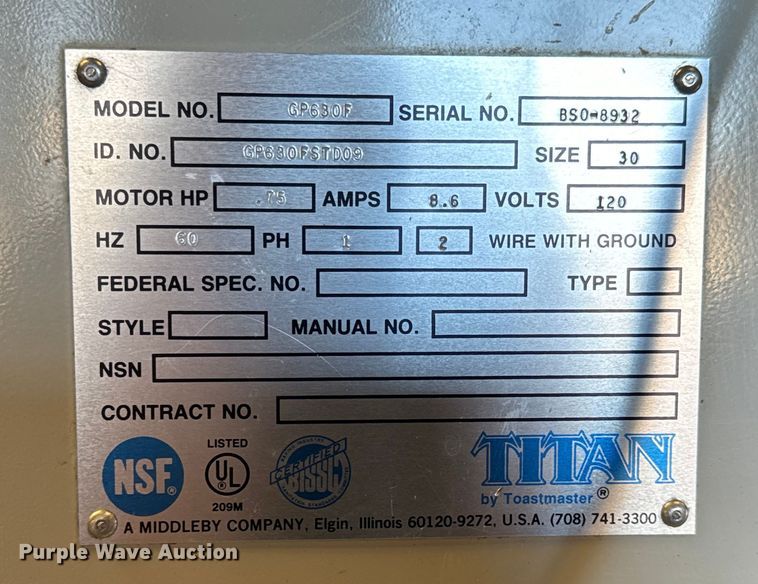 image for item NL9826 Titan GP630F mixer