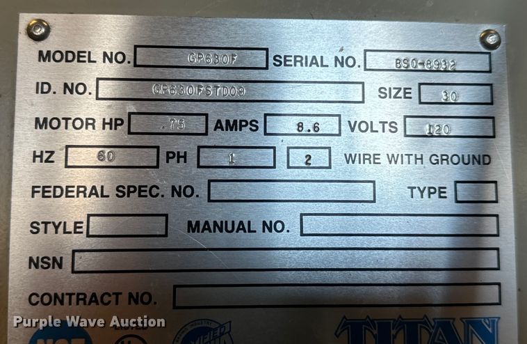 image for item NL9826 Titan GP630F mixer