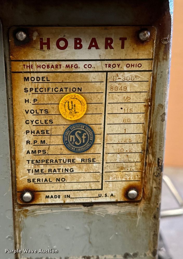 image for item NL9827 Hobart  D-300 mixer