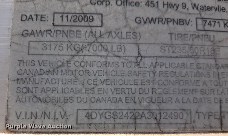 image for item NU9790 2010 Travalong livestock trailer