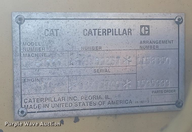 image for item NZ9840 2000 Caterpillar AP1000B paver