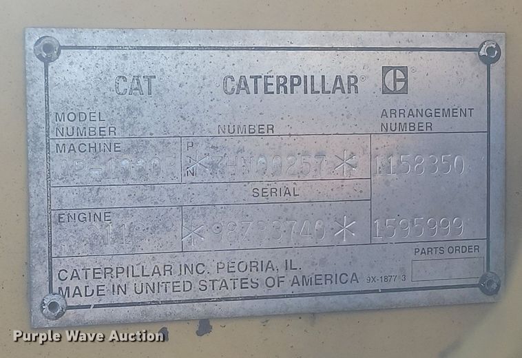 image for item NZ9840 2000 Caterpillar AP1000B paver