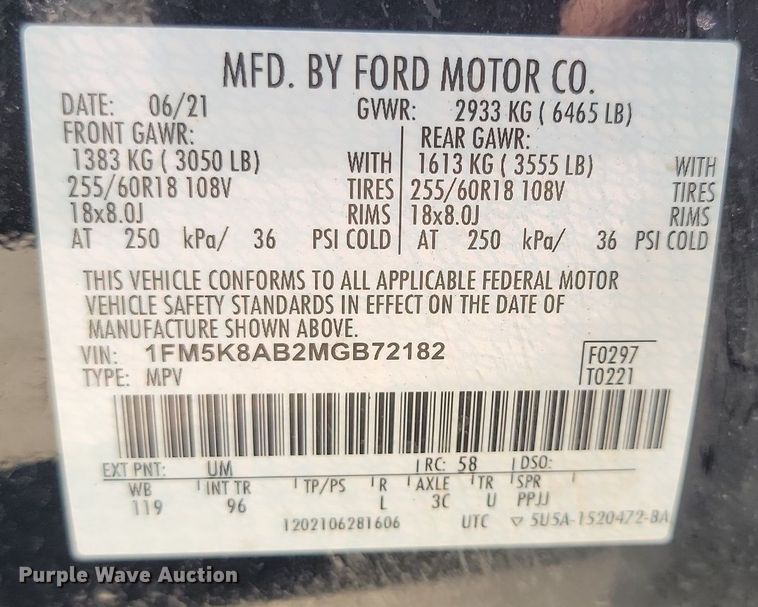 image for item NZ9843 2021 Ford  Explorers Police Interceptor  SUV