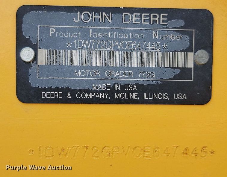 image for item NZ9869 2013 John Deere 772GP motor grader