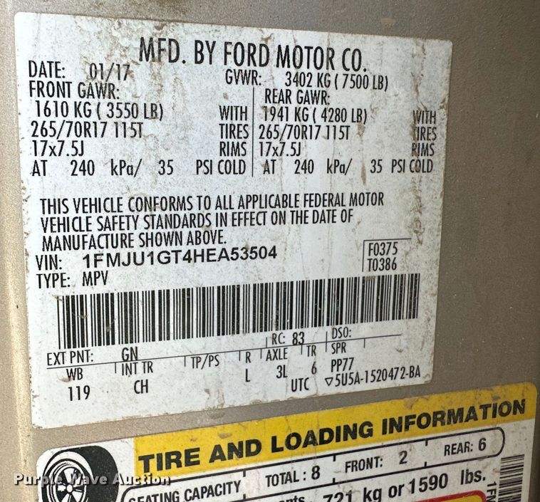 image for item OI9090 2017 Ford Expedition SUV