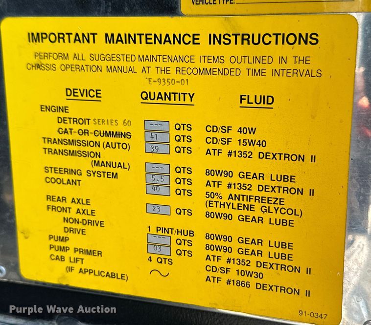 image for item OI9108 1995 Pierce pumper fire truck