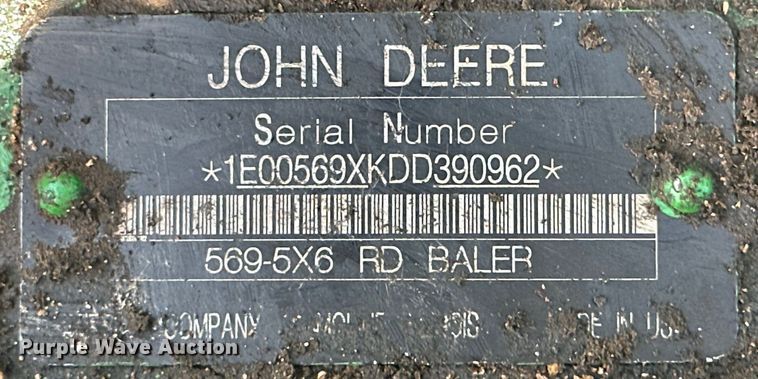 image for item DK6608 2013 John Deere  569 Mega Wide Plus  round baler