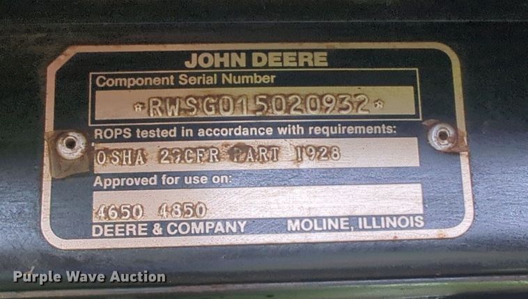 image for item DN3848 1988 John Deere 4850 MFWD tractor