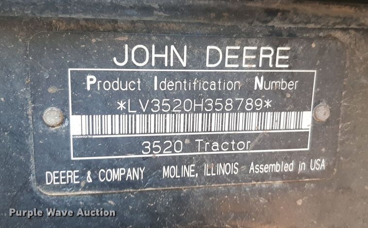 image for item DQ7109 2007 John Deere 3520 MFWD tractor