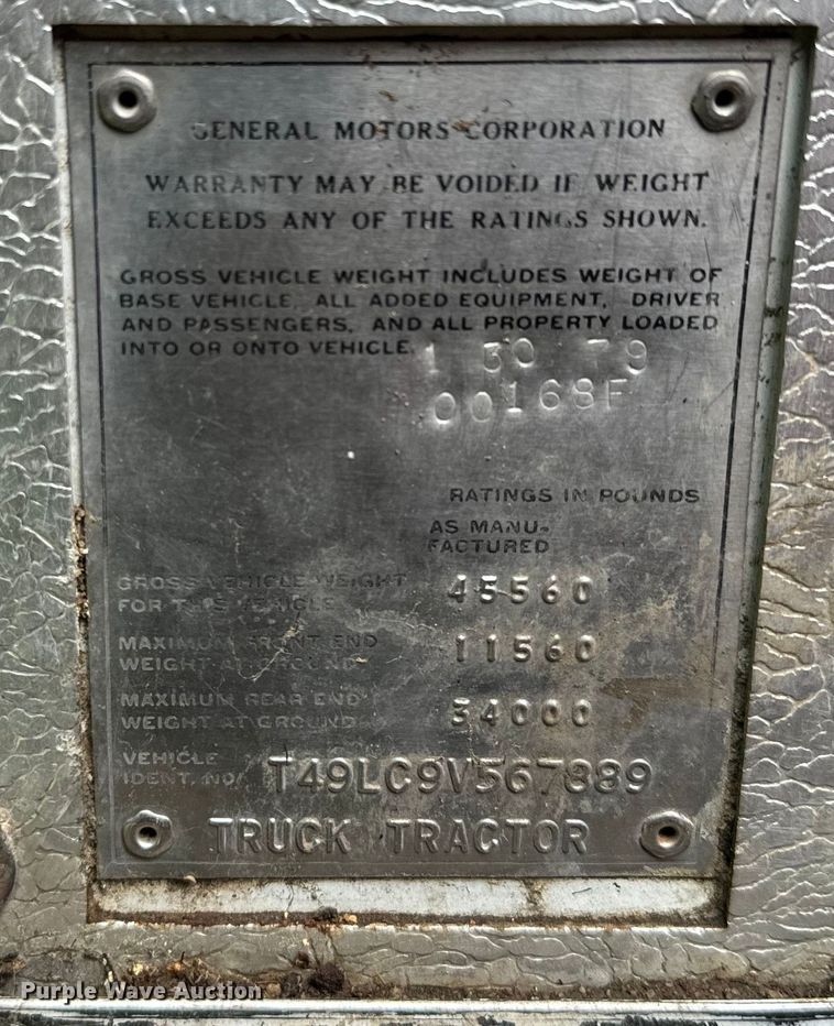 image for item EJ2716 1979 GMC grain truck