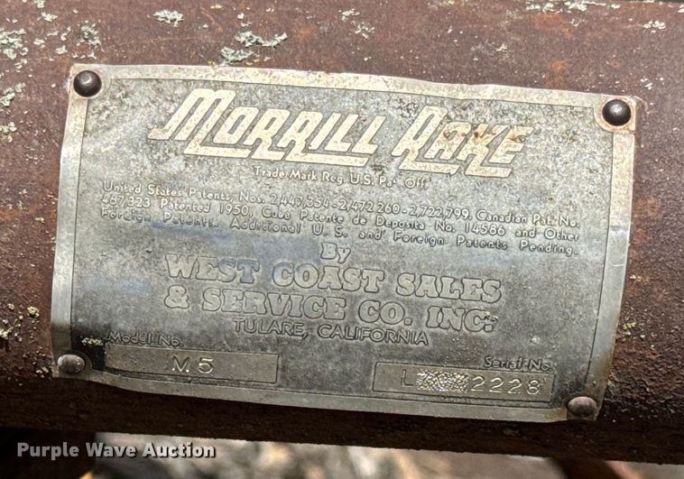 image for item EJ2778 Morrill Rake M5 hay rake