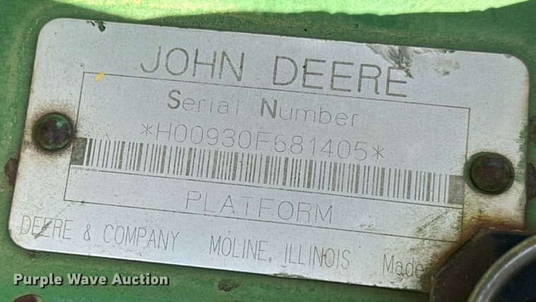 image for item EJ2780 1999 John Deere 930F flex head