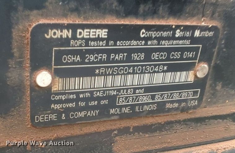 image for item NG9754 1995 John Deere  8770 4WD tractor