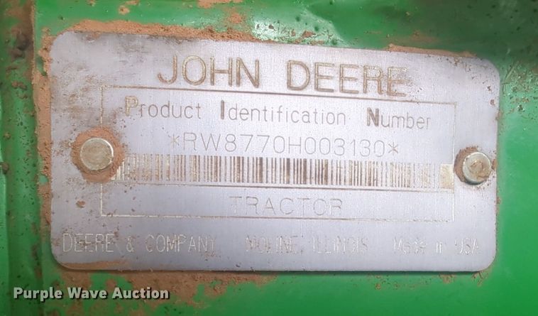 image for item NG9754 1995 John Deere  8770 4WD tractor
