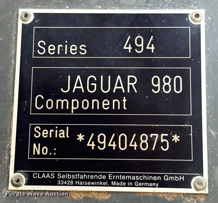 image for item NL9837 2014 Claas Jaguar 980 forage harvester