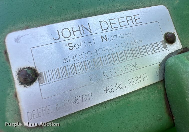image for item OI9118 John Deere 930R rigid head