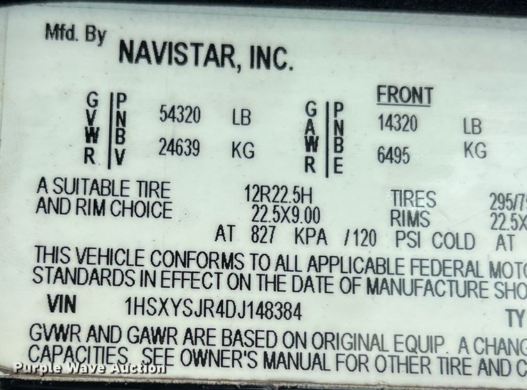 image for item DS3043 2013 International PayStar 5900i semi truck