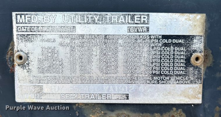 image for item EG1519 1997 Utility Trailer Mfg. Inc FS20HE flatbed trailer