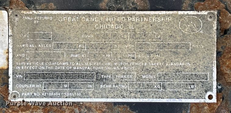 image for item EG1523 2004 Great Dane flatbed trailer