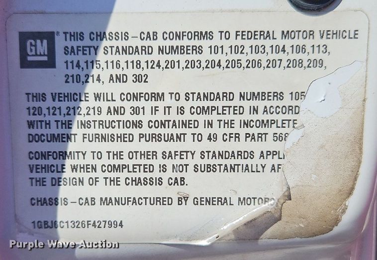 image for item EI3819 2006 Chevrolet C6500 chipper truck