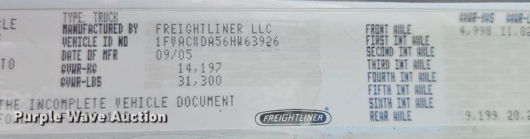 image for item EJ5394 2006 Freightliner Business Class M2 box truck