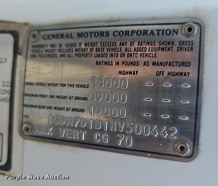 image for item EJ5404 1987 GMC 7000 semi truck