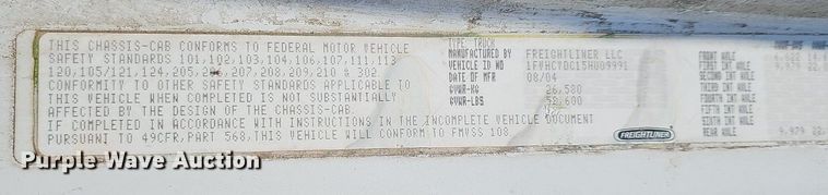 image for item EJ5413 2005 Freightliner  Business Class M2 refuse truck