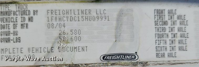 image for item EJ5413 2005 Freightliner  Business Class M2 refuse truck