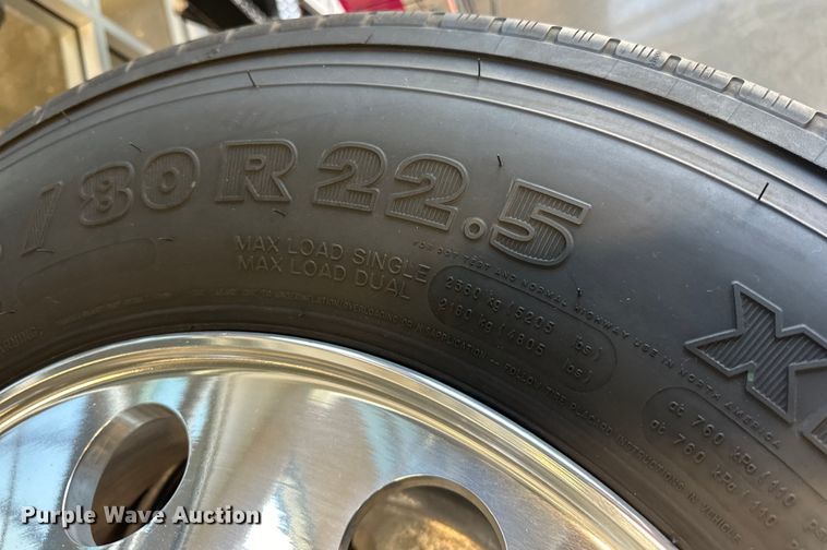 image for item LR9359 (6) Michelin 255/80R22.5 tires and wheels 