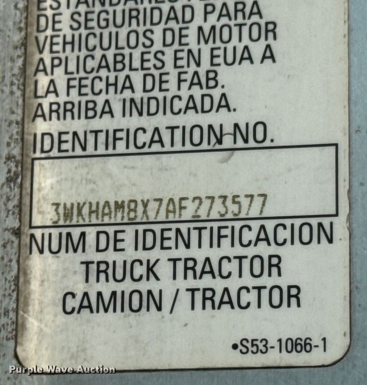 image for item ND9357 2010 Kenworth T370 semi truck