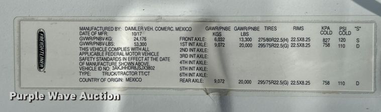 image for item NH9197 2018 Freightliner  Cascadia semi truck