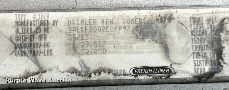 image for item NL9830 2014 Freightliner Coronado glider kit semi truck