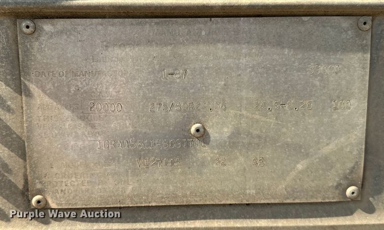 image for item NR9893 1987 Great Dane  V12700B refrigerated van trailer