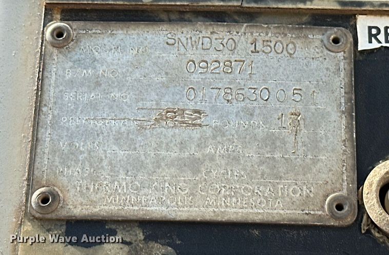 image for item NR9893 1987 Great Dane  V12700B refrigerated van trailer