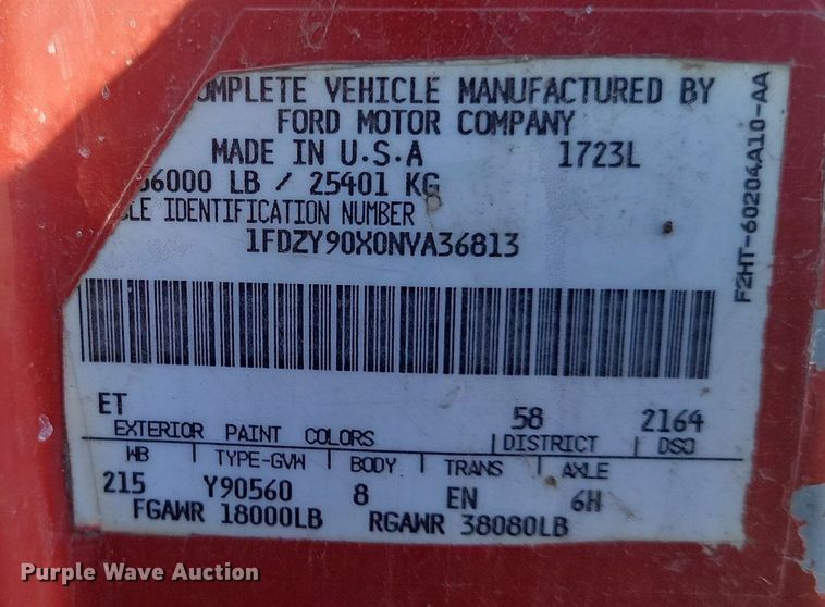 image for item NZ9833 1992 Ford  L9000 log loading truck 