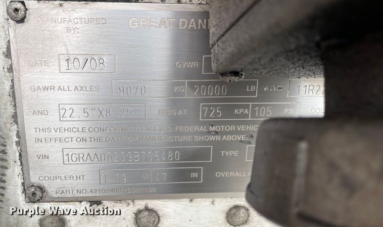 image for item OG9944 2009 Great Dane  CLR-1114-12053 refrigerated van trailer