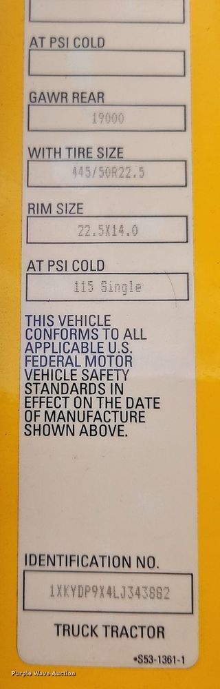 image for item OK9924 2020 Kenworth  T680 semi truck