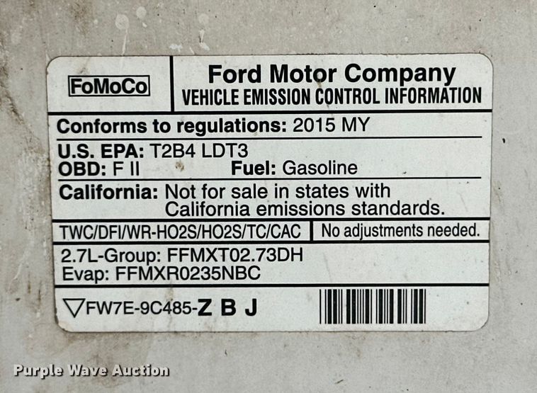 image for item DK6616 2015 Ford F150 SuperCrew pickup truck