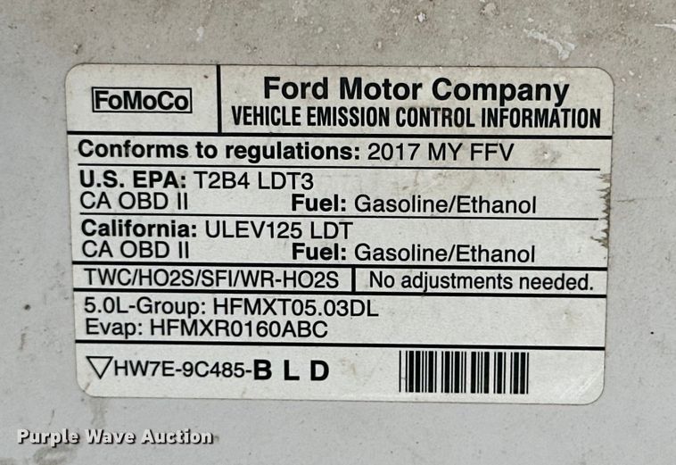 image for item DK6617 2017 Ford F150 SuperCrew pickup truck