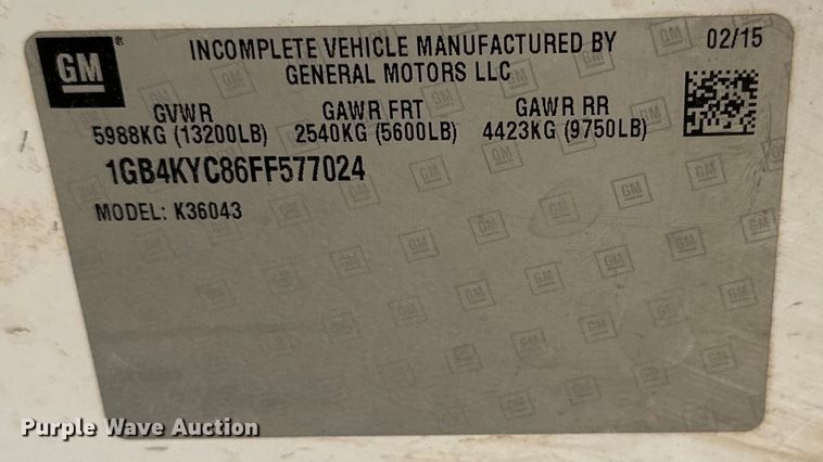 image for item DK6627 2015 Chevrolet Silverado 3500 HD Crew Cab flatbed pickup truck