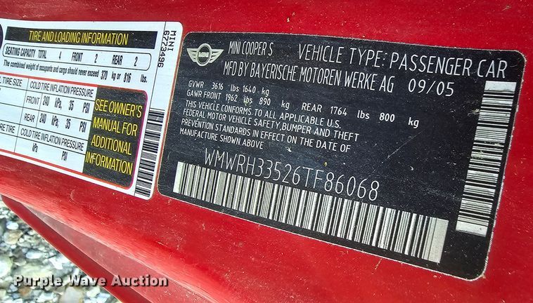 image for item DM1718 2006 Mini Cooper S convertible