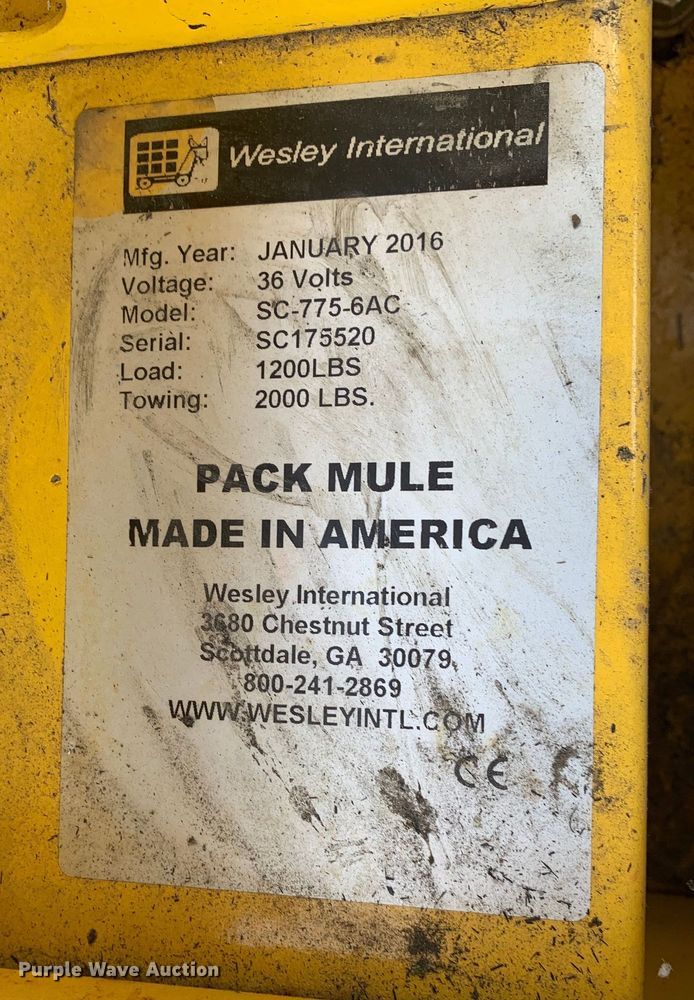 image for item DM7863 2016 Pack Mule SC-775-6AC utility cart